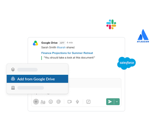 Importing a file from Google Drive into a third-party app like Salesforce
                                          